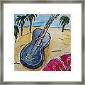 Ukulele At The Beach Framed Print