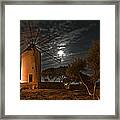 Vintage Windmill In Es Castell Villacarlos George Town In Minorca -  Under The Moonlight Framed Print