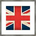United Kingdom Union Jack England Britain Flag Vintage Distressed Finish Framed Print
