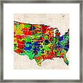 United States Colorful Map Painting by Bekim M