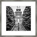 University Of Cincinnati Mcmicken Hall Black And White Picture Framed Print
