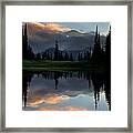 Upper Tipsoo Lake Sunset Framed Print