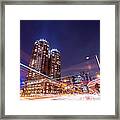 Urban Night View At Tokyo Ariake Framed Print