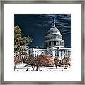 Us Capitol - Ir Faux Color Framed Print