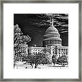 Us Capitol - Ir Monochrome Framed Print