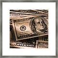 Us Dollar Bills Framed Print
