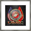 U. S. Marine Corps U S M C Emblem On Black Framed Print
