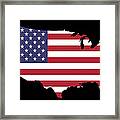 Usa And Flag Framed Print