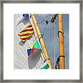 Usa, Washington Boat Sail And Flags Framed Print
