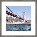 Uss Vandergrift Passes Under The Golden Gate Bridge Framed Print