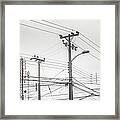 Utility Poles And  Wires Framed Print