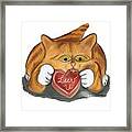 Valentine Cookie For Orange Tiger Kitten Framed Print