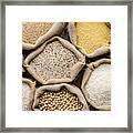 Varieties Of Grains Seeds And Raw Quino Framed Print