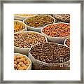 Variety Of Raw Nuts For Sale At Outdoor Street Market Karachi Pakistan Framed Print