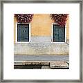 Venice Canal Shutters With Window Flowers Framed Print