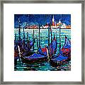 Venice Gondolas And San Giorgio Maggiore Framed Print