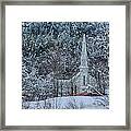 Vermont Church In Snow Framed Print