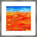 Vibrant Desert Abstract Landscape Painting Framed Print