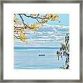 View Of Ferry On Puget Sound Framed Print