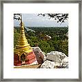 View Over Ancient City Of Mandalay Aungmyaythazan From Mandalay Hill Mandalay Burma Framed Print