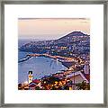 View Over Funchal At Dusk, Madeira Framed Print