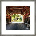 View Through A Covered Bridge Framed Print