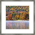 Village On Crystal Lake Autumn Framed Print