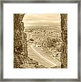 Village Viewed From Corfe Castle Framed Print