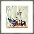 Vintage Christmas Truck Framed Print