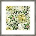 Vintage Floral Seamless Watercolor Framed Print