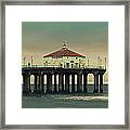 Vintage Manhattan Beach Pier Framed Print
