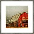 Vintage Red Barn Framed Print