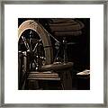 Vintage Spinning Wheel Framed Print