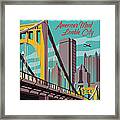 Pittsburgh Poster - Vintage Travel Bridges Framed Print