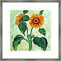 Vintage Sunflowers Framed Print