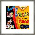 Vintage Twa Las Vegas Travel Poster Framed Print