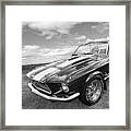 Vintage V8 In Black And White - Mustang Gt - Square Framed Print