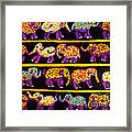 Violet Elephants Framed Print