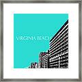 Virginia Beach Skyline Boardwalk  - Aqua Framed Print