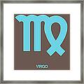 Virgo Zodiac Sign Blue Framed Print