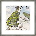 Vogue Cover Featuring A Woman Carrying Luggage Framed Print