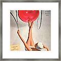 Vogue Cover Illustration Of A Woman Balancing Framed Print