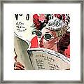 Vogue Cover Illustration Of A Woman Reading Framed Print