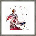 Vogue Cover Illustration Of A Woman Releasing Framed Print