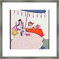 Vogue Cover Illustration Of A Woman Sitting Framed Print