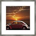 Volkswagen Beetle  California Sunset Framed Print