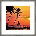 Waiulua Bay Orange Sunset Framed Print