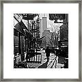 Walk Manhattan 1980s Framed Print