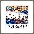 Warsaw Skyline Postcard Framed Print