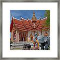 Wat Chalong Wiharn And Elephant Tribute Dthp045 Framed Print